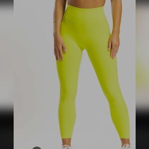 Fabletics High Waisted Neon Yellow Lime Green Activewear Leggings Womens Size Sm